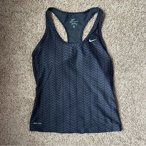 Women’s Nike Black & Purple Herringbone Dri Fit Work Out Tank Top Size S |A101